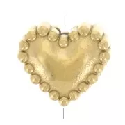 5.5x6.5mm 304L stainless steel Heart bead with small balls - Gold x1
