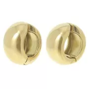 16mm 304L stainless steel Hoop clips - For non-pierced ears - Gold x2