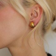 16mm 304L stainless steel Hoop clips - For non-pierced ears - Gold x2