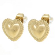12x11.5mm 304L stainless steel Heart-shaped earstuds twisted effect - Gold x2|raw }}