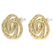 20mm Stainless steel 304L Spiral Earstuds - Gold x2|raw }}