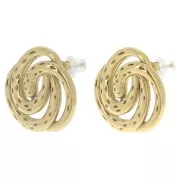 20mm Stainless steel 304L Spiral Earstuds - Gold x2