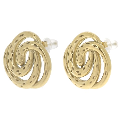 20mm Stainless steel 304L Spiral Earstuds - Gold x2