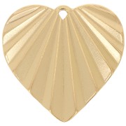 26x27mm 304L stainless steel Heart pendant pleated effect - Gold x1