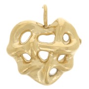 11x10mm Stainless steel 304L Heart charm woven effect - Gold x1|raw }}