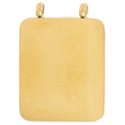 19x14 mm hammered rectangle pendant with mother-of-pearl and CZ - 304L Gold-plated stainless steel x1