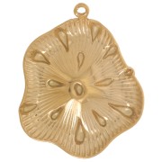 34x28.5mm 304L Stainless steel Flower pendant - Gold x1
