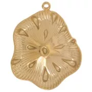 34x28.5mm 304L Stainless steel Flower pendant - Gold x1