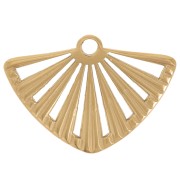 17x25mm 304L stainless steel openwork fan pendant - gold x1|raw }}