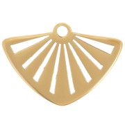17x25mm 304L stainless steel openwork fan pendant - gold x1