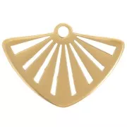 17x25mm 304L stainless steel openwork fan pendant - gold x1
