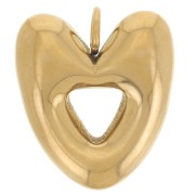 15x13mm Stainless steel 304L Heart charm hollow balloon - Gold x1|raw }}