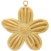28x26mm 304L stainless steel Flower pendant - Gold x1|raw }}