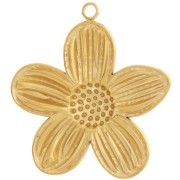 28x26mm 304L stainless steel Flower pendant - Gold x1