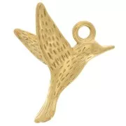 14x16mm 304L Stainless Steel Colibri Bird Charm - Gold x1