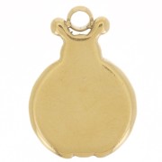 14x10mm 304L Stainless Steel Ladybug Charm Zirconium Oxides - Gold - Orange x1