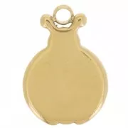 14x10mm 304L Stainless Steel Ladybug Charm Zirconium Oxides - Gold - Orange x1