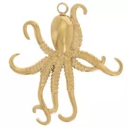 25x23mm 304L Stainless Steel Octopus Pendant - Gold x1