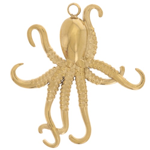 25x23mm 304L Stainless Steel Octopus Pendant - Gold x1