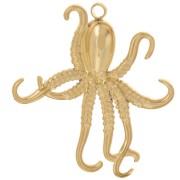 25x23mm 304L Stainless Steel Octopus Pendant - Gold x1