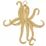 25x23mm 304L Stainless Steel Octopus Pendant - Gold x1