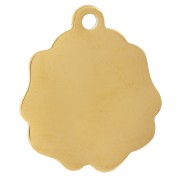 21x18mm Stainless steel 304L Rose flower pendant - Gold x1