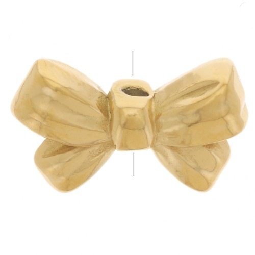 9.5x15.5mm Stainless steel 304L Bead bow - Gold x1