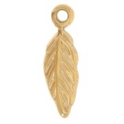 16x5mm Stainless steel 304L Charm leaf - Gold x1|raw }}