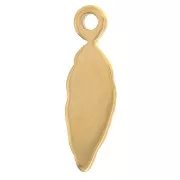 16x5mm Stainless steel 304L Charm leaf - Gold x1