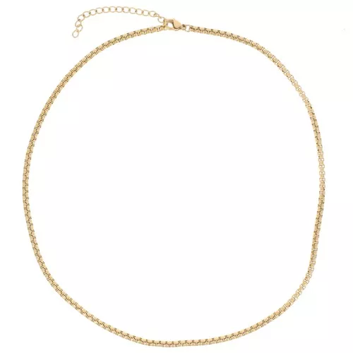 3mm 304L stainless steel Venetian mesh choker - Gold x44cm
