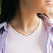 3mm 304L stainless steel Venetian mesh choker - Gold x44cm