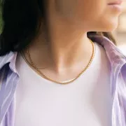 3mm 304L stainless steel Venetian mesh choker - Gold x44cm