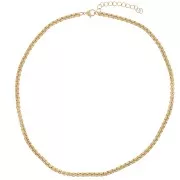 4mm 304L stainless steel Venetian mesh choker - Gold x44cm
