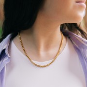 4mm 304L stainless steel Venetian mesh choker - Gold x44cm