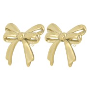 20x21mm 304L stainless steel Double knot earrings - Gold x2|raw }}