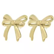 20x21mm 304L stainless steel Double knot earrings - Gold x2