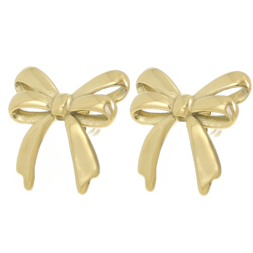 20x21mm 304L stainless steel Double knot earrings - Gold x2
