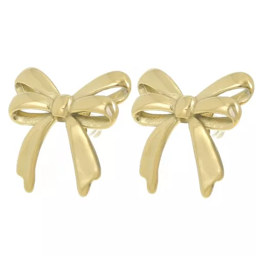 20x21mm 304L stainless steel Double knot earrings - Gold x2