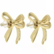 20x21mm 304L stainless steel Double knot earrings - Gold x2
