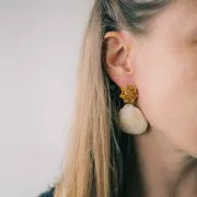 20mm Stainless steel 304L Flower earstuds - Gold x2