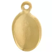 17x10mm 304L stainless steel oval charm - shell pattern - Gold x1