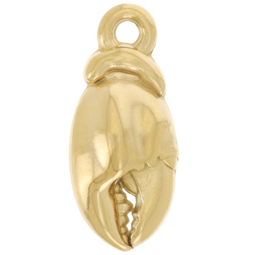 21x9mm 304L Stainless Steel Crab Claw Pendant - Gold x1