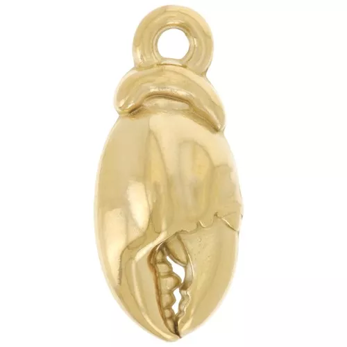 21x9mm 304L Stainless Steel Crab Claw Pendant - Gold x1