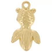 25x15mm 304L Stainless Steel Koi Carp Pendant - Gold x1