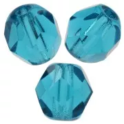 Fire Polished faceted round beads 6mm Blue Zircon  x25