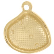 22x20mm 304L st.steel shell pendant with imitation mother-of-pearl - Gold x1