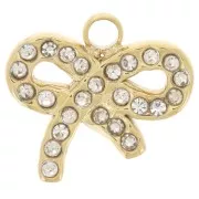 10x11mm Charm bow with zirconium oxides - Gold x1
