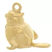 16x15mm Stainless Steel 304L Bird Charm Parakeet - Gold x1