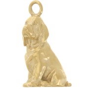 19x10mm 304L Stainless Steel Cocker Spaniel Dog Charm - Gold x1