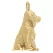 19x10mm 304L Stainless Steel Cocker Spaniel Dog Charm - Gold x1